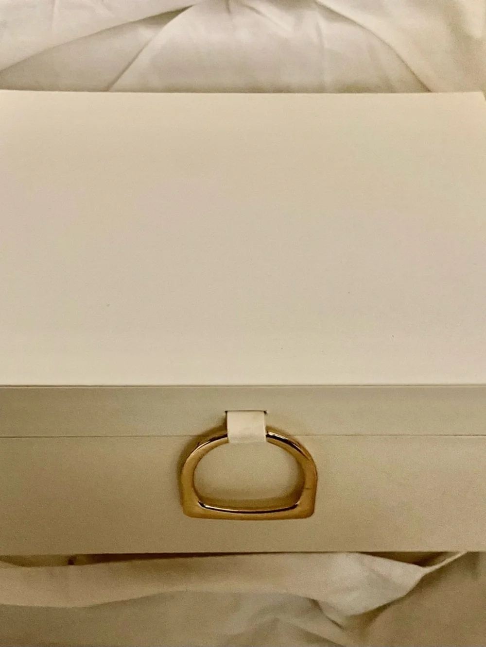 Jewelry Box , multi tiered Cream with Gold Accent